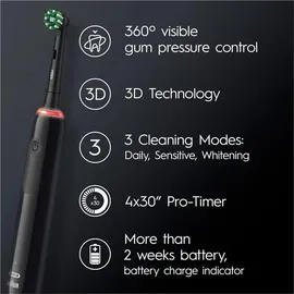 Oral-B Pro 3 3000 CrossAction schwarz + Aufsteckbürste