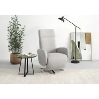 sit&more TV-Sessel Grenoble Kunstleder 71 x 110 x 82 cm Silber mit Kopfteilverstellung, wahlweise mit 2 Motoren, Akku & Aufstehhilfe
