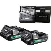Hikoki 2x Akkus 18V 2,0 Ah BSL1820M + Ladegerät