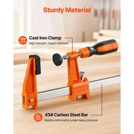 Vevor Schraubzwinge Gusseisen 60,96 cm orange