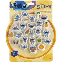 Cerdá Radiergummi, Packung mit 25 Stitch, ideal für Schulgeschenke, Pinatas, Federmäppchen und den täglichen Gebrauch in der Schule oder zu Hause