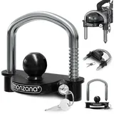 monzana Monzana® Anhängerschloss 109585 mit Schlüsselschloss, Bügelschloss, Stahl, abgekoppelt