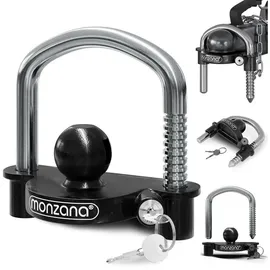 monzana Monzana® Anhängerschloss 109585 mit Schlüsselschloss, Bügelschloss, Stahl, abgekoppelt