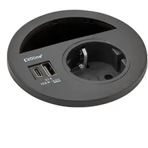 EVOline Einbausteckdose Circle80 3 m Schwarz 1 St.