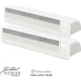 Sichler Haushaltsgeräte automatische Heizkörper-Akku-Ventilatoren 2er-Set 3-stufig 41cm USB