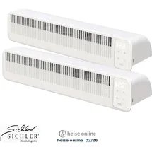 Sichler Haushaltsgeräte automatische Heizkörper-Akku-Ventilatoren 2er-Set 3-stufig 41cm USB
