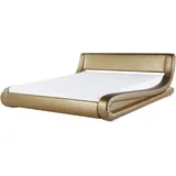 Wasserbett Leder gold 160 x 200 cm AVIGNON