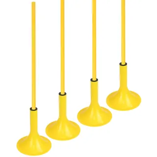 SPORTIKEL24 Slalom-Set mit Standfuß & Slalomstangen – 4er Set Blau – 100 cm – Ø 25 mm – für Fußball, Hundesport & Koordinationstraining – Indoor & Outdoor