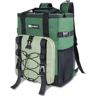 Kühlrucksack 20L Kühltasche Rucksack Groß Faltbar, 24 Dosen Kühl Rucksack Gross Thermo Rucksack Isolierte Rucksack mit Kühlfach Kühlrucksäcke Einkaufsrucksack für Strand/Picknick/Camping/BBQ/Ausflüg