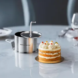 WEBBOMB 8tlg Set Edelstahl Dessertringe Kuchenform Speisenringe Ø 7,5 cm Höhe 5,5 cm rund mit Heber & Stampfer Backringe für runde Mini Kuchen u...