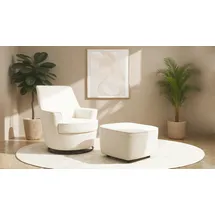 INOSIGN »HETTY, Drehsessel mit Wippfunktion und Hocker; Lesesessel, Armsessel« Set, 2 Stk. tlg. mit Dreh/Wippfunktion, mit Federkern, in Cord und Microfaser