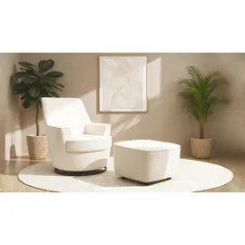 INOSIGN »HETTY, Drehsessel mit Wippfunktion und Hocker; Lesesessel, Armsessel« Set, 2 Stk. tlg. mit Dreh/Wippfunktion, mit Federkern, in Cord und Microfaser