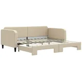 vidaXL Tagesbett Ausziehbar Creme 100x200 cm Stoff1884204