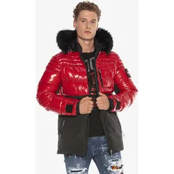 Parka CIPO & BAXX "Jacke", Herren, Gr. M, rot, 100% Polyester, unifarben, casual, regular fit normal, Jacken