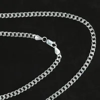 Drachensilber Panzerkette 5mm elegante Silberkette 925 Silber- Herren Halskette 55cm - Silber