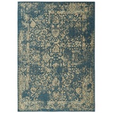 benuta Nest Flachgewebeteppich Frencie Blau 100x160 cm - Vintage Teppich im Used-Look