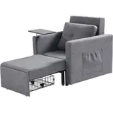 Mophorn - Schlafsofa umbaubares Schlafbett mit Seitentasche, Kissen und Armlehne, Schlafsessel mit 5-fach verstellbarer Rückenlehne,