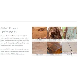 Riess-Ambiente Massiver Esstisch BARRACUDA Teak mit Stahl Kufenfüßen 240cm inkl. Glasplatte Esszimmertisch Konferenztisch