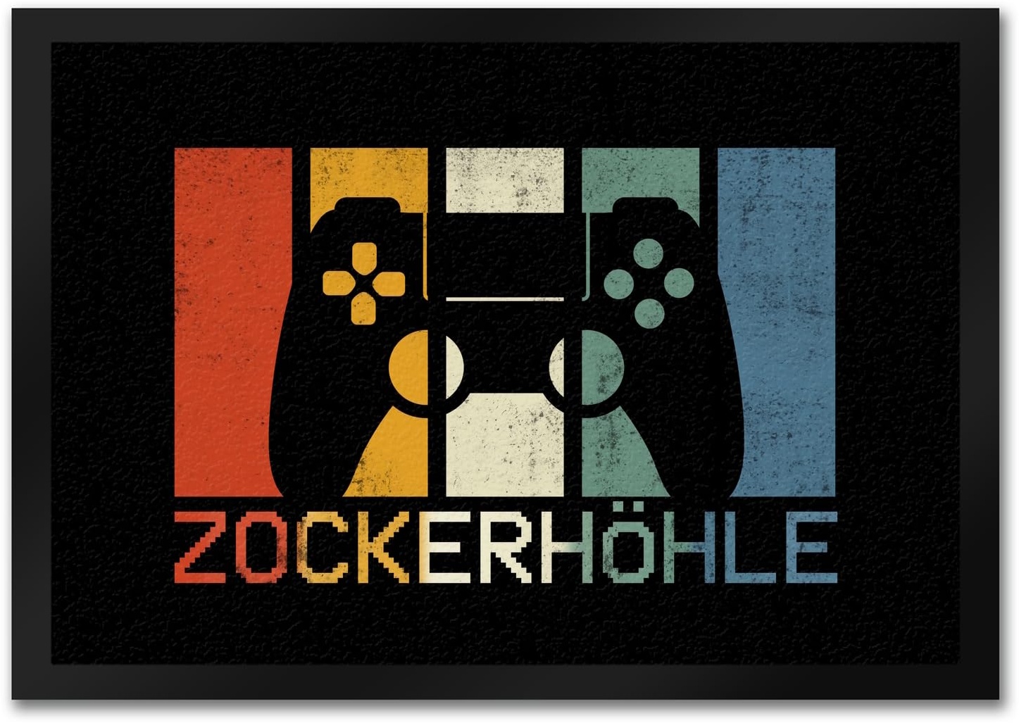 Zockerhöhle Fußmatte in 35x50 cm im coolen Retro Design Mit Controller als Geschenk für echte Zocker und Nerds Videospiele Games