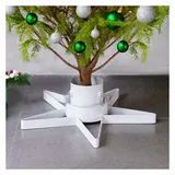 vidaXL Christbaumständer Weiß 47x47x13,5 cm
