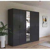 Rauch Drehtürenschrank »Kleiderschrank Schrank Garderobe Wäscheschrank BARI mit Spiegel«, mit Schubasten außen, moderner Griff in Graumetallic MADE IN GERMANY,