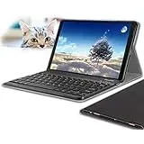 Tastaturhülle für Samsung Galaxy Tab A, 10,1 Zoll (2019), SM-T510/T515, Wineecy PU-Leder mit abnehmbarer kabelloser Bluetooth-Tastatur für Samsung Galaxy Tab A, 10,1 Zoll (25,7 cm) 2019, Schwarz