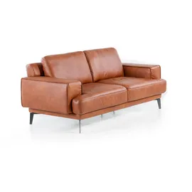W.Schillig Couch Lederbezug 2-Sitzer Braun