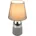 GLOBO Design Nacht Tisch Lampe grau Schlaf Wohn Zimmer Textil Touch Lese Leuchte Chrom