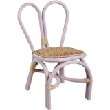 Kinderstuhl Violett aus Rattan Natur Handgefertigt Indoor Outdoor Boho Stil für Kinderzimmer