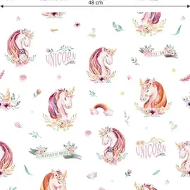 wall-art Mustertapete Kinderzimmer Vliestapete 0,48 m x 5,28 m Rosa/Mehrfarbig
