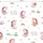 wall-art Mustertapete Kinderzimmer Vliestapete 0,48 m x 5,28 m Rosa/Mehrfarbig