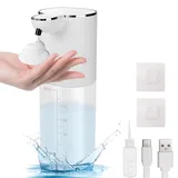 Seifenspender Automatisch, 400ml Seifenspender Wandbefestigung mit Sensor, 4 Einstellbare Stufen, USB Wiederaufladbar, IPX5 Wasserdicht Elektrischer Seifenspender für Küche Bad (Schaumtyp)