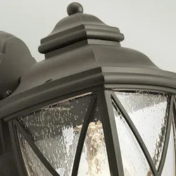 Licht-Erlebnisse Wandaußenleuchte NOLDRA Bronze Antik Aluminium Regenglas IP44 LE57479