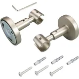 LIEDECO Deckenträger für Gardinenstangen Liedeco silber (chromfarben, matt), Ø:1,6cm, Gardinenstangenhalterungen, für Gardinenstangen Ø 16 mm