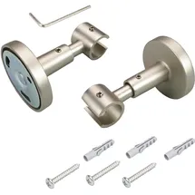 LIEDECO Deckenträger für Gardinenstangen Liedeco silber (chromfarben, matt), Ø:1,6cm, Gardinenstangenhalterungen, für Gardinenstangen Ø 16 mm