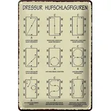 Femer Blechschild 20x30cm Dressurreiten Hufschlagfiguren Pferd Dressur Reiter
