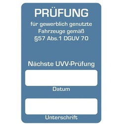 EICHNER 2 Rollen je 250 Kundendienst-Aufkleber »Nächste UVV-Prüfung« blau, 6x4 cm