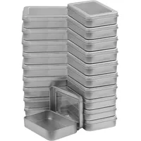Kurtzy Metall Aufbewahrungsbox Mit Deckel Klein Silber (20er Pack)