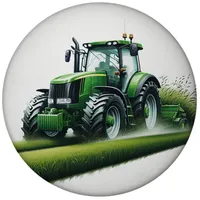 Speecheese Traktor bei der Feldarbeit Magnet rund mit Flaschenöffner