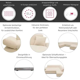 DOMO collection Ecksofa »Moric, L-Form, XXL-Sofa - Breite 300cm, viel Platz, auch in Cord« wahlweise mit Bettfunktion und Armteilverstellung, cappucino, braun