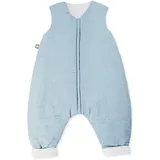 Julius Zöllner Schlafoverall Jumper gefüttert Musselin 2,5 TOG Gr. 92 | 100% Baumwollmusselin | Oeko-TEX Standard 100 | Denim
