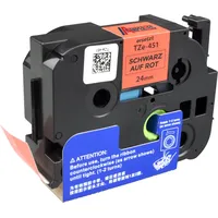 Ampertec P-Touch Band kompatibel zu TZe-451 schwarz auf rot