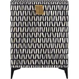 Woood Highboard 81 x 108 x 43 cm Schwarz / Weiß