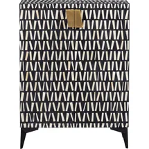 Woood Highboard 81 x 108 x 43 cm Schwarz / Weiß
