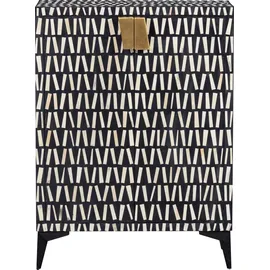 Woood Highboard 81 x 108 x 43 cm Schwarz / Weiß