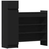 VidaXL Schuhschrank Schwarz 100,5x28x100 cm Holzwerkstoff