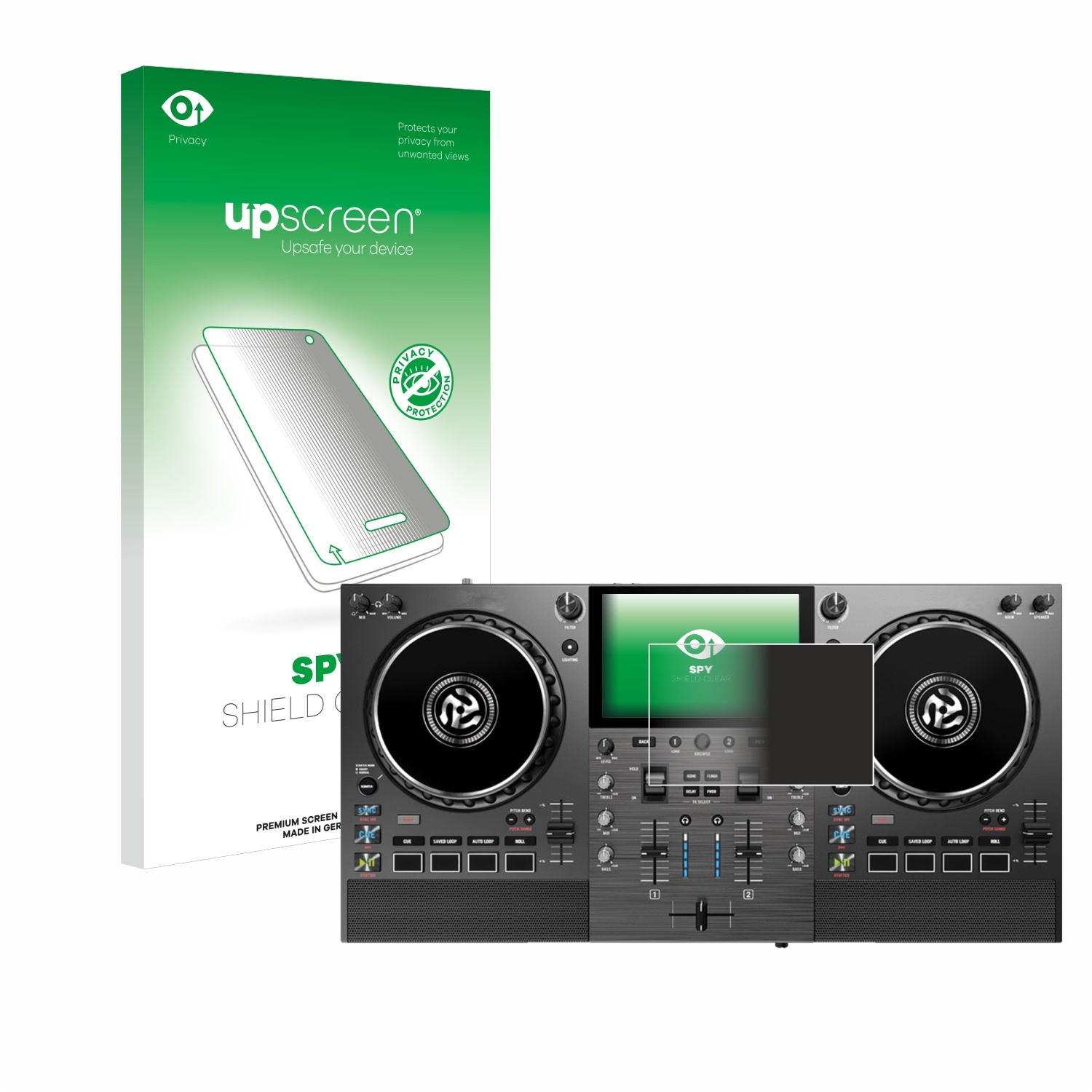 upscreen Spy Shield Clear Premium Blickschutzfolie für Numark Mixstream Pro Go