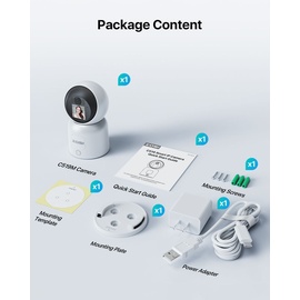 ZOSI 4MP WLAN Innen mit Monitor, 360° Schwenkbare Kamera für Baby, 2,4/5Ghz WiFi, KI Personenerkennung, Auto-Tracking, Gesture-Call, C519M