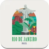 Untersetzer aus Kork – Rio de Janeiro Brasilien Christus – 1 Stück (95 x 95 mm)