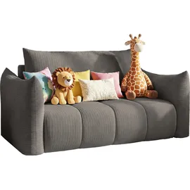WFL GROUP Schlafsofa Lilo 120 x 86 x 101 cm Cordstoff grau